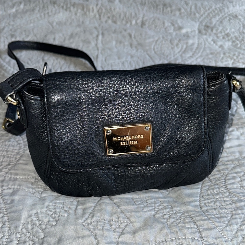 Michael Kors Black Leather Crossbody Bag